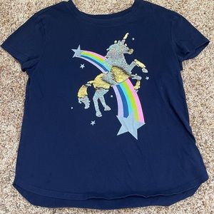 Gap kid tshirt with flip sequin unicorn, M